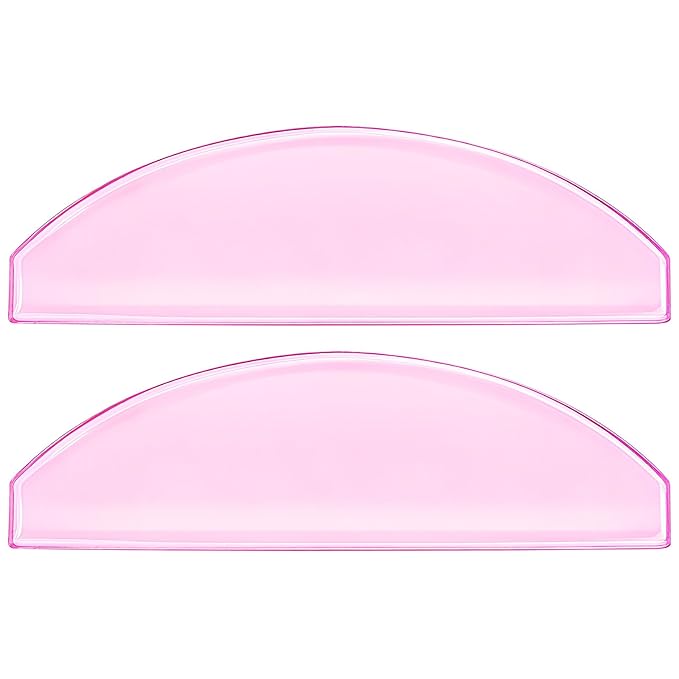 1 Pair Korean Lash Lift Flat Shields, Pink Lightweight Lash Lifting with 1mm Ultra-Thin Design, Glueless Adhesion & Flexible Stretch Eyelash Lift Pads, Reusable Eyelash Perm Tools for Ideal Curls