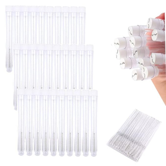 60 Pcs Colorful Lash Pattern Lash Disposable Mascara Brushes Diamond Eyelash Spoolies (WHITE)