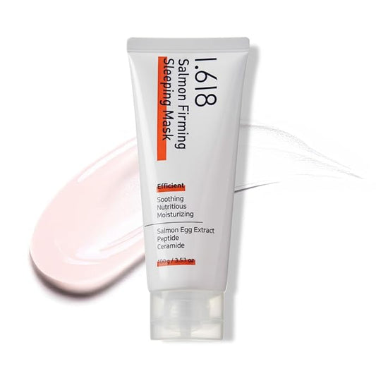 1.618 Salmon Firming Sleeping Mask 3.53oz - Korean Overnight Moisturizer Face Cream with Peptide, Vit-P, Beta Glucan, Centella Asiatica, Ceramide NP, Niacinamide, Adenosine, Trehalose