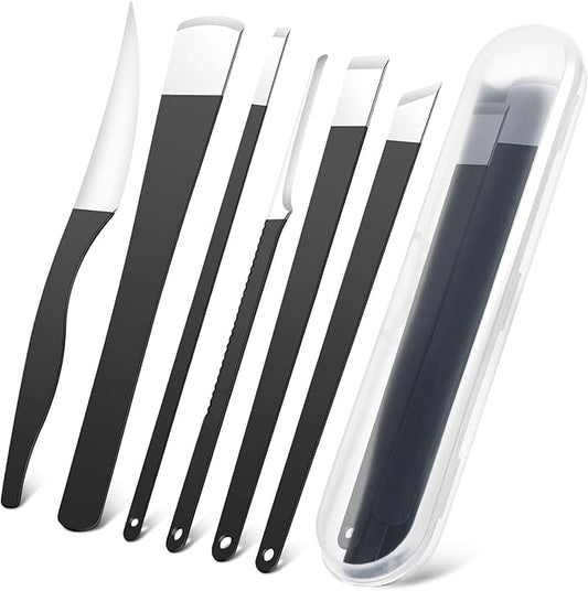 6Pcs Pedicure Knife Set, Professional Foot Knife with A Storage Box, Ingrown Toenail Removal Kit, Foot Care Tools Hard Dry Skin Remover for Hand Feet