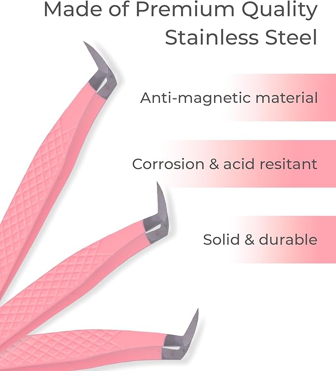 STACY LASH Eyelash Extension Tweezers/Precision Tool For Premade Fans & Volume Extensions/Curved Tip/False Lashes Supplies