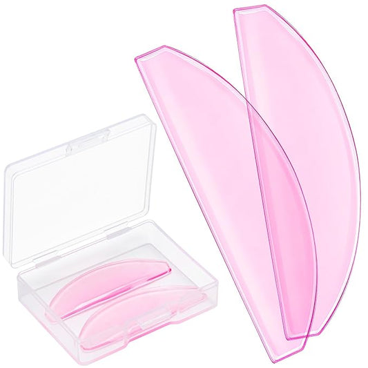 1 Pair Korean Lash Lift Flat Shields, Pink Lightweight Lash Lifting with 1mm Ultra-Thin Design, Glueless Adhesion & Flexible Stretch Eyelash Lift Pads, Reusable Eyelash Perm Tools for Ideal Curls