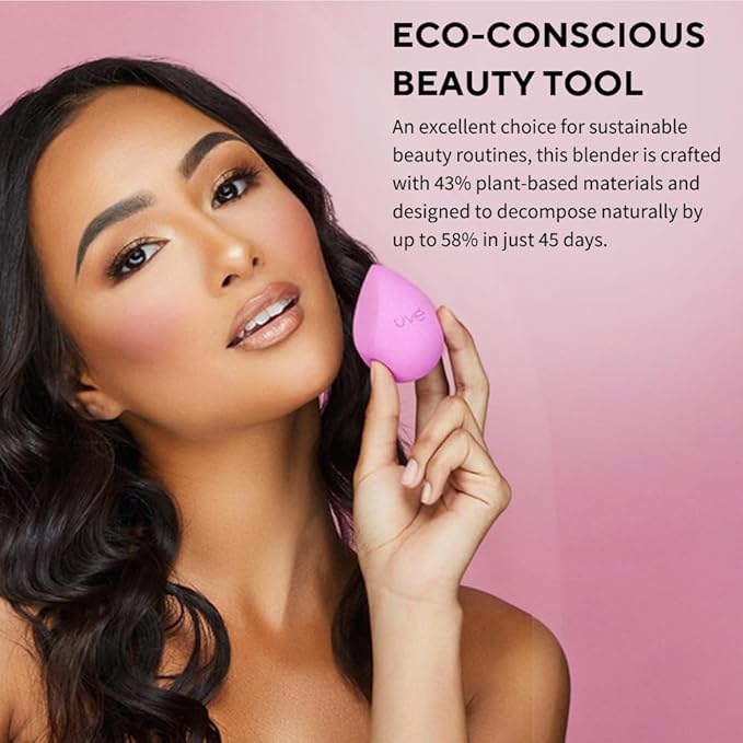 UVé Beauty Sponge Makeup Blender 3 Pack - Violet Makeup Sponges for Blending Foundations, Powders & Creams - Concealer Applicator Offers Full Coverage Vegan & Cruelty-Free Stays Clean Longer