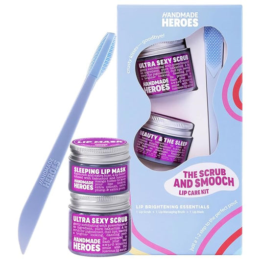 100% Natural Lip Scrub, Vegan Conditioning Coconut Lip Exfoliator - Gentle Exfoliant, Sugar Lip Polish and Lip Exfoliator Scrubber for Chapped and Dry Lips (Bakuchiol 3pc Set)