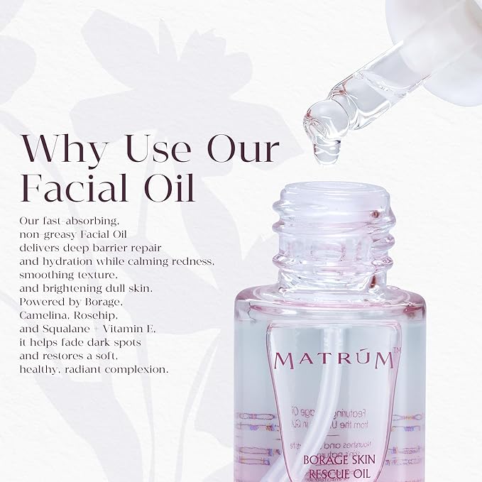 Organic Barrier Repair Face Oil | Deep Hydration & Redness Soothing | Firming & Brightening with Squalane, Niacinamide, Vitamin E & Camelina Seed Oil | Gua Sha Oil for Dry & Sensitive Skin