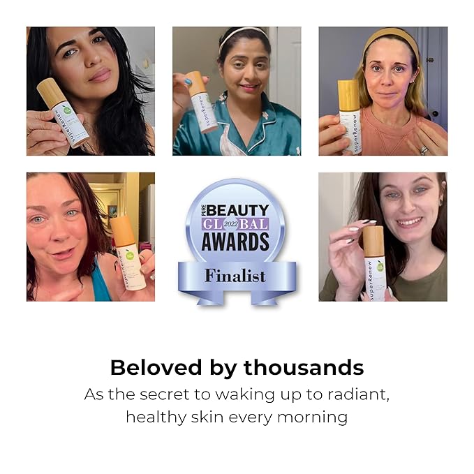 superRenew Retinol Alternative Organic Face Oil - Bakuchiol Night Oil with Sea Buckthorn, CoQ10, Squalane, Rosehip - Hydrating Anti-Aging Oil for Dry, Mature, Sensitive Skin (35ml)